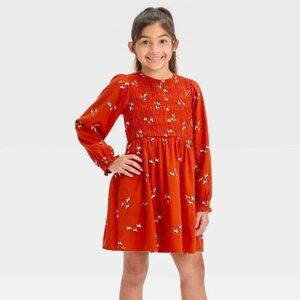 Girl’s Long-Sleeve Flowy Dress with Horses